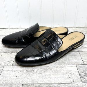 Michael Kors Natasha Mules Slides Women's 7.5M  Slip On Shoe Black Leather